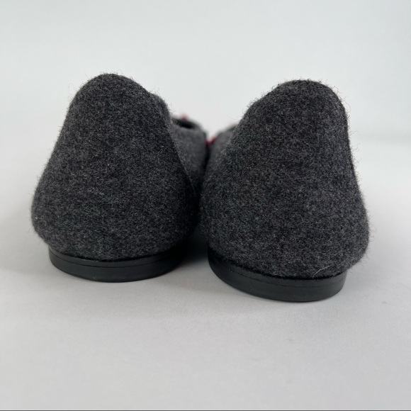 STUART WEITZMAN Smokey Grey Floral Jewel Felt Wool Ballerina Office Flats Shoes - Picture 3 of 14